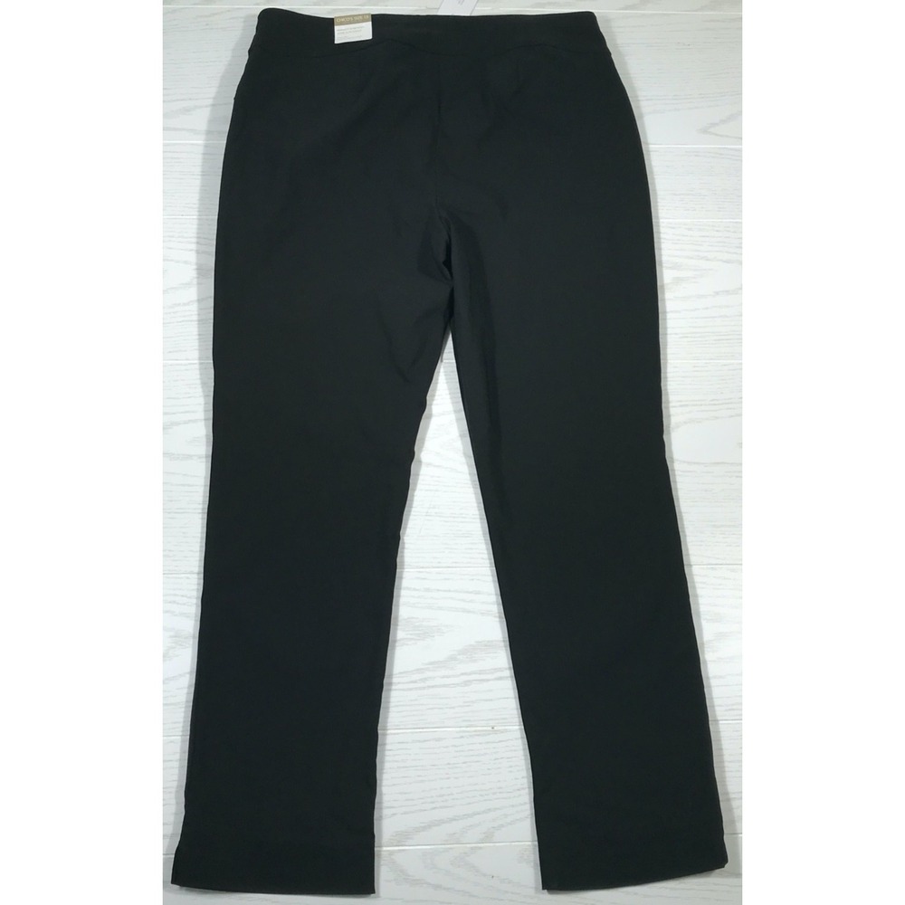 Chico's Perfect Stretch Slim Ankle Pants Women 10 Black Pull On High Rise New - Picture 2 of 16